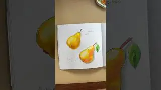 «Хорошо, но можно лушче»! Рисуем грушу акварельными маркерами 🍐☀️ #art #акварель #drawing #творим