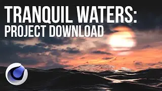 Dreamy ocean seascape animation project file CINEMA 4D