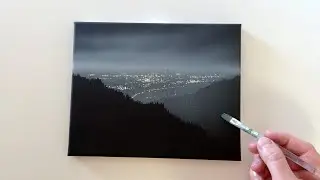 City Lights | STEP-by-STEP Real-Time Acrylic Airbrush Painting Tutorial
