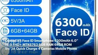 Smartphone with 6300mAh battery Oukitel K6 Face ID
