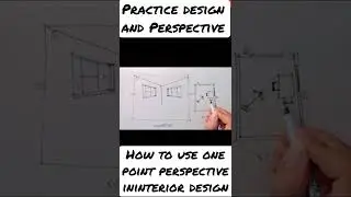 Using one point perspective in interior design #architecture #interiordesign #perspective #shorts
