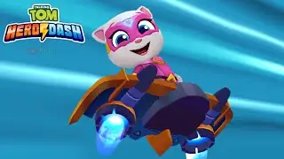 TALKING ANGELA Ride Superpowered Hyperboard Run Fast | Talking Tom Hero Dash