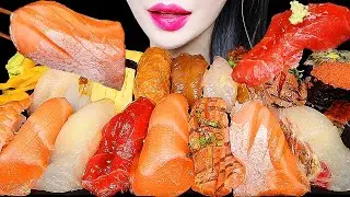 ASMR SUSHI, SALMON SUSHI 초밥 연어초밥 먹방 EATING SOUNDS MUKBANG NO TALKING