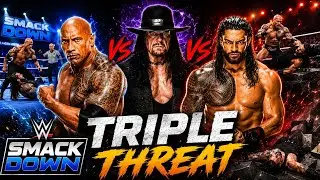 🔥 THE ROCK vs UNDERTAKER vs ROMAN REIGNS | EPIC TRIPLE THREAT MATCH! 😱