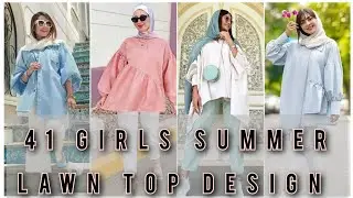 Girls stylish summer lawn top design