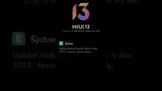 New update Redmi not 11 global 13.0.15