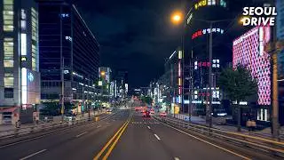 Lo-fi Jazz Hiphop Night Drive in Seoul Apgujeong 4K #gangnam #서울드라이브 #seoullive #seoultravel