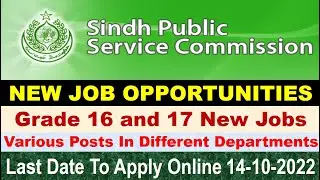 Sindh Public Service Commission Jobs 2022 | SPSC Jobs 2022 | Apply Online for SPSC  New Jobs