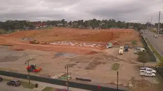 Drone video of Protective Stadium construction