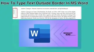 How To Type Text Outside Border In MS Word