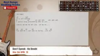 🎸 Don't Speak - No Doubt Guitar Backing Track with chords and lyrics