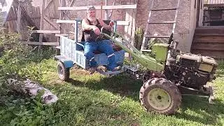 Обзор самодельной тележки на тяжелый дизельный мотоблок, после трех лет эксплуатации. Плюсы и минусы