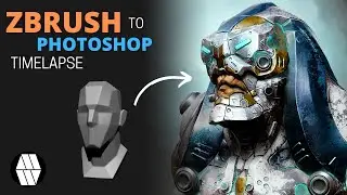 ZBrush to Photoshop Timelapse - 'Alien Warrior' Bust Concept