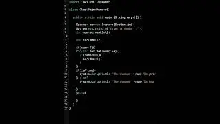 Prime Number Program in Java