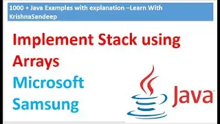 Stack  Implementation using array in Java | Java program to implement stack