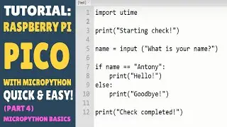 Raspberry Pi Pico - MicroPython - Simple Tutorials - Lesson 4: Basic Programming!