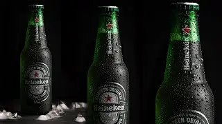 Como Fotografei uma Garrafa com Aparência Gelada usando uma única luz continua.