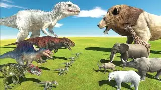 INDOMINUS REX VS KING OF THE LIONS - DINO ANIMAL WAR - ARBS MODS - Animal Revolt Battle Simulator