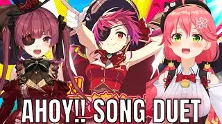 【Hololive】Miko and Marine duets Ahoy!! by Houshou Marine during singing off collab stream【Eng Sub】