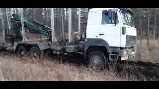 Лесовоз МАЗ 6х6,  Болота Еравны