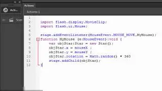 Flash Action Script 3 Object Following Mouse