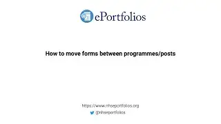 How to move forms between programmes/posts
