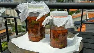 Homemade mango pickle.