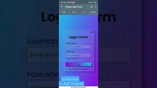 Popup login Form 
