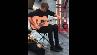 Simeon Baker busking near the Bullring
