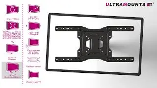 UltraMounts UM869. Установка телевизора на стену с помощью наклонно-поворотного кронштейна UM869.