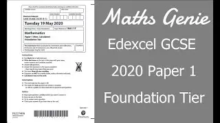 Edexcel GCSE Maths 2020 Foundation Exam Paper 1 Walkthrough