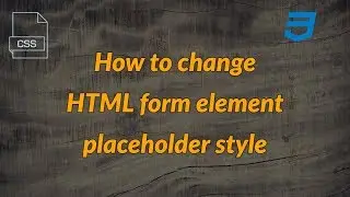 CSS Tips: Change HTML form element placeholder style | Barun Kumar