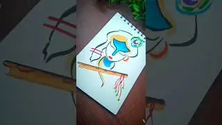 Easy Krishna Line Drawing for beginners #shorts