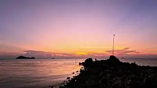 Koh Phangan, Hin Kong Beach 4K HDR sunset timelapse. Feb 2024