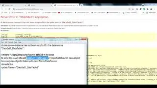 A data source instance has not been supplied for the data source