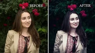 HOW TO EDIT OUTDOOR PORTRAIT-Vintage Color Effect || Photoshop CC Tutorial