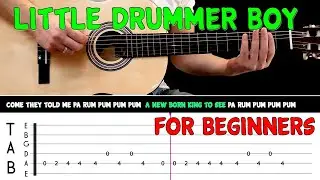 LITTLE DRUMMER BOY | Easy guitar melody lesson for beginners (with tabs) - Katherine Kennicott Davis