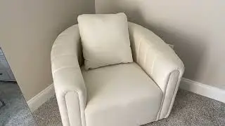 ANJ Swivel Barrel Chair with Plump Pillow, Modern Channel Dutch Velvet Accent Chair Review