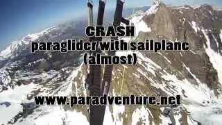 Crash Paraglider vs Sailplane (almost) April 2013 - Switzerland