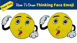 How to Draw Thinking Face Emoji | Easy Drawing Step by Step #drawing