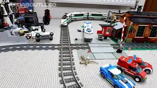Train Crashes into Fire Truck Police Car