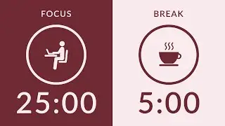 25/5 Pomodoro Timer with Brown Noise 🎧 2-Hour Study with Me for Deep Focus & ADHD ✨