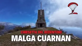 The slippery climb to Malga Cuarnan. Among leaves, a little church, a refuge, and paragliding! #f...