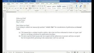 Perfect Cover Letter for Your Research Paper Submission