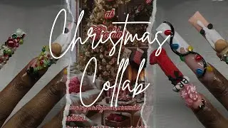 It’s A Christmas Collab|Watch as I create this Christmas nail design|3D gnomes,lights, tree and more