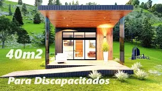 ✅CABAÑA ASO ACCESIBLE DE 40m2. MODERNA PEQUEÑA PARA DISCAPACITADOS.  CASA MODERNA CON ACCESIBILIDAD
