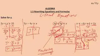 A 1.5, Rewriting Equations and Formulas