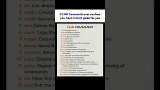CMD Commands Cheat Sheet | Windows Command Prompt Guide 🚀