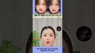 Turn Big Round Face Into Oval Slim Face #facialyoga #yoga #face #facelift #antiaging #botox #shorts