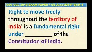 right to move freely throughout India is  fundamental right under which article of constitution,gk